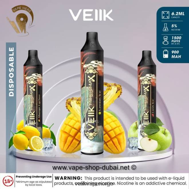 VEIIK Micko MAX engangs vape 1500 puffs fersken oolong P6L86V51 VEIIK Vape Norge