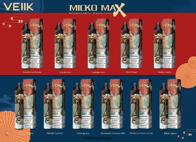 VEIIK Micko MAX engangs vape 1500 puffs fersken oolong P6L86V51 VEIIK Vape Norge