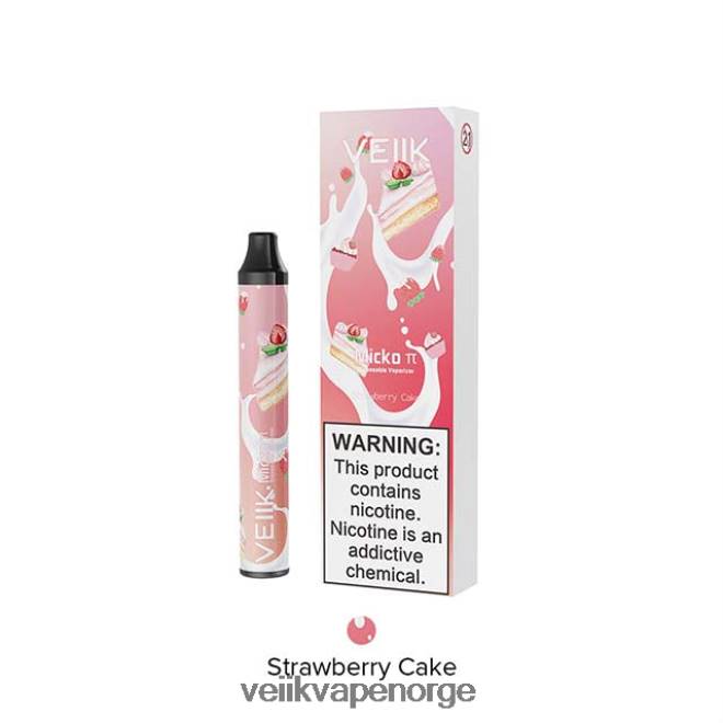 VEIIK Micko Pie engangs vape 600 puff jordbær kake P6L86V28 VEIIK Airo Norge