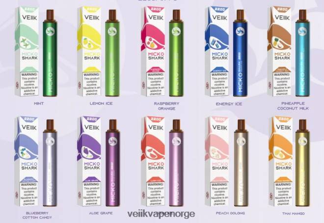 VEIIK Micko Shark 2200 puffs engangs vape penn 10stk flere smaker P6L86V53 VEIIK Vape Price