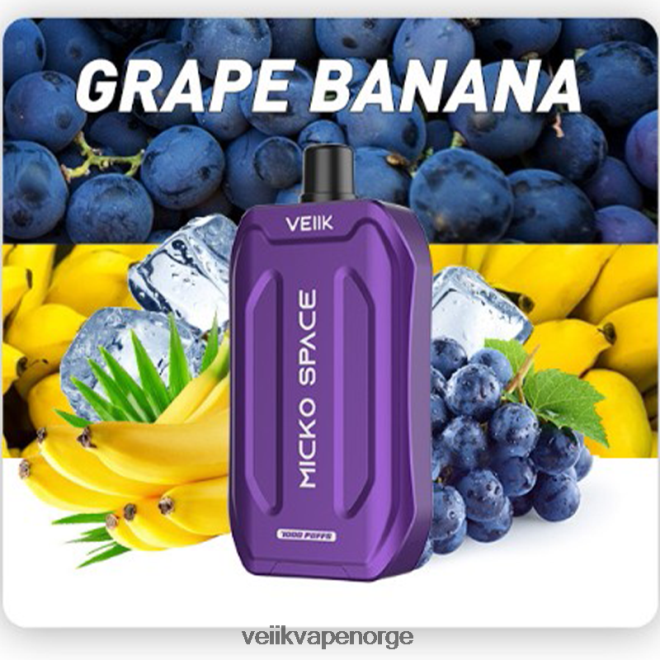 VEIIK Micko Space engangs vape 7000 puff drue banan P6L86V35 VEIIK Vape Review
